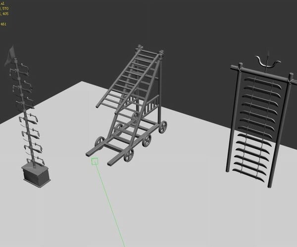 ArtStation - Siege weapons - knife ladder - ladder truck | Game Assets