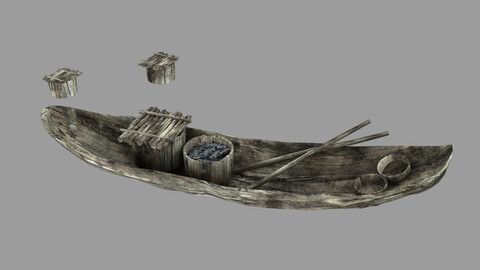 Ancient tribe - wooden boat