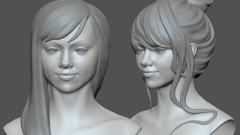 Female character Velvet base mesh zbrush 2019 sculpt