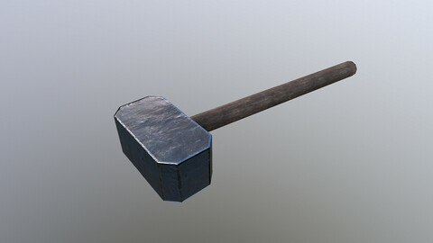 Low Poly Hammer 3D Model free
