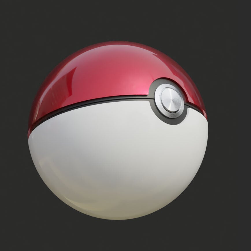 Pokeball Open, 3D CAD Model Library