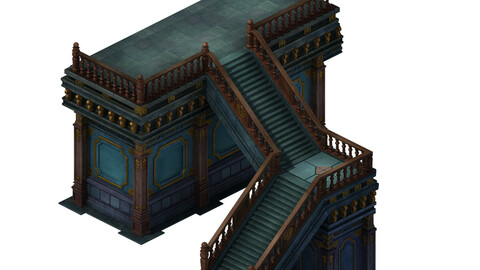 Library - Corner staircase 01