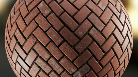 PBR - FLOOR HARRINGBONE CERAMIC MOSAICS - 4K MATERIAL