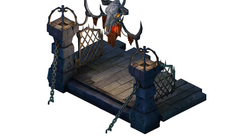 Evil creatures - iron doors - skeletons