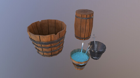 Buckets 3D Model