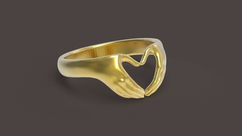 ring hand 3D print model