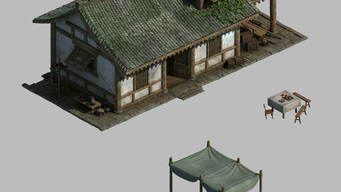 China Tang Dynasty - fisherman house 01