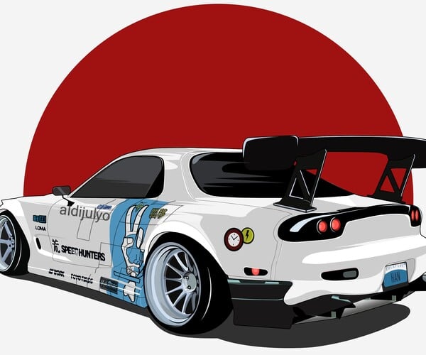 ArtStation - Mazda RX-7 FD3S Vector Art | Game Assets