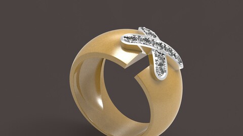 Cross-stitch ring 3D print model