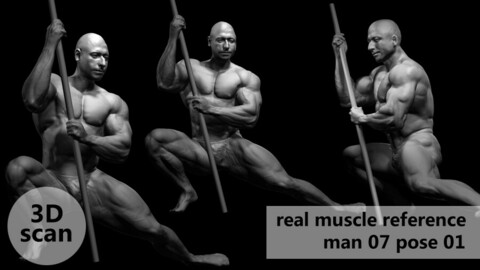 3D scan real muscleanatomy Man07 pose 01
