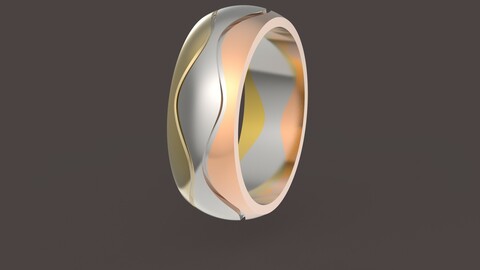 3 waves wedding ring 3D print model