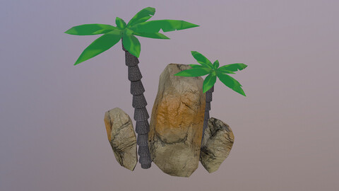 Low Poly Sand Rocks 3 3D Model