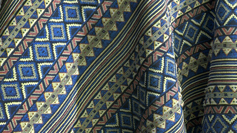 Blue ornament carpet/tapestry  PBR texture