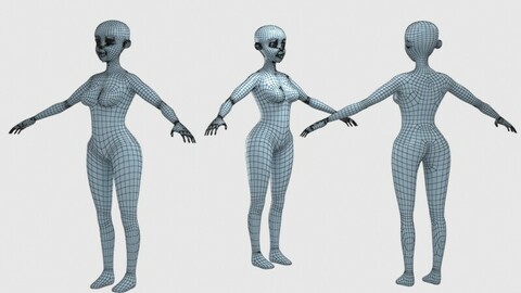 female  base  human low poly