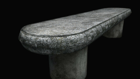 Photoscanned Stone Bench