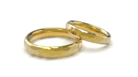 Beautiful nature wedding comfort rings 3D print model