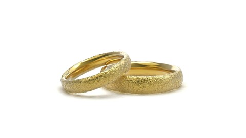Small stones texture wedding rings 3D print model
