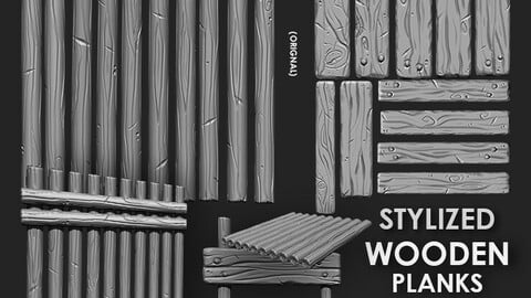 Stylized Wooden Plank IMM Brush Pack 21 in One