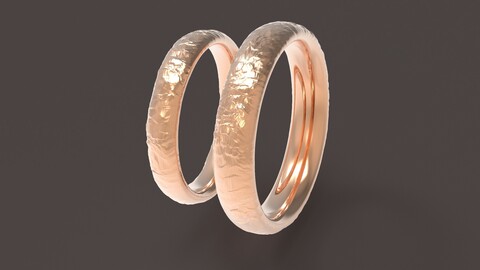 Nature comfort wedding rings 3D print model