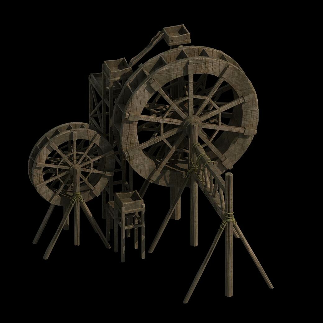 ArtStation - Mountain Village - Waterwheel 156 | Game Assets