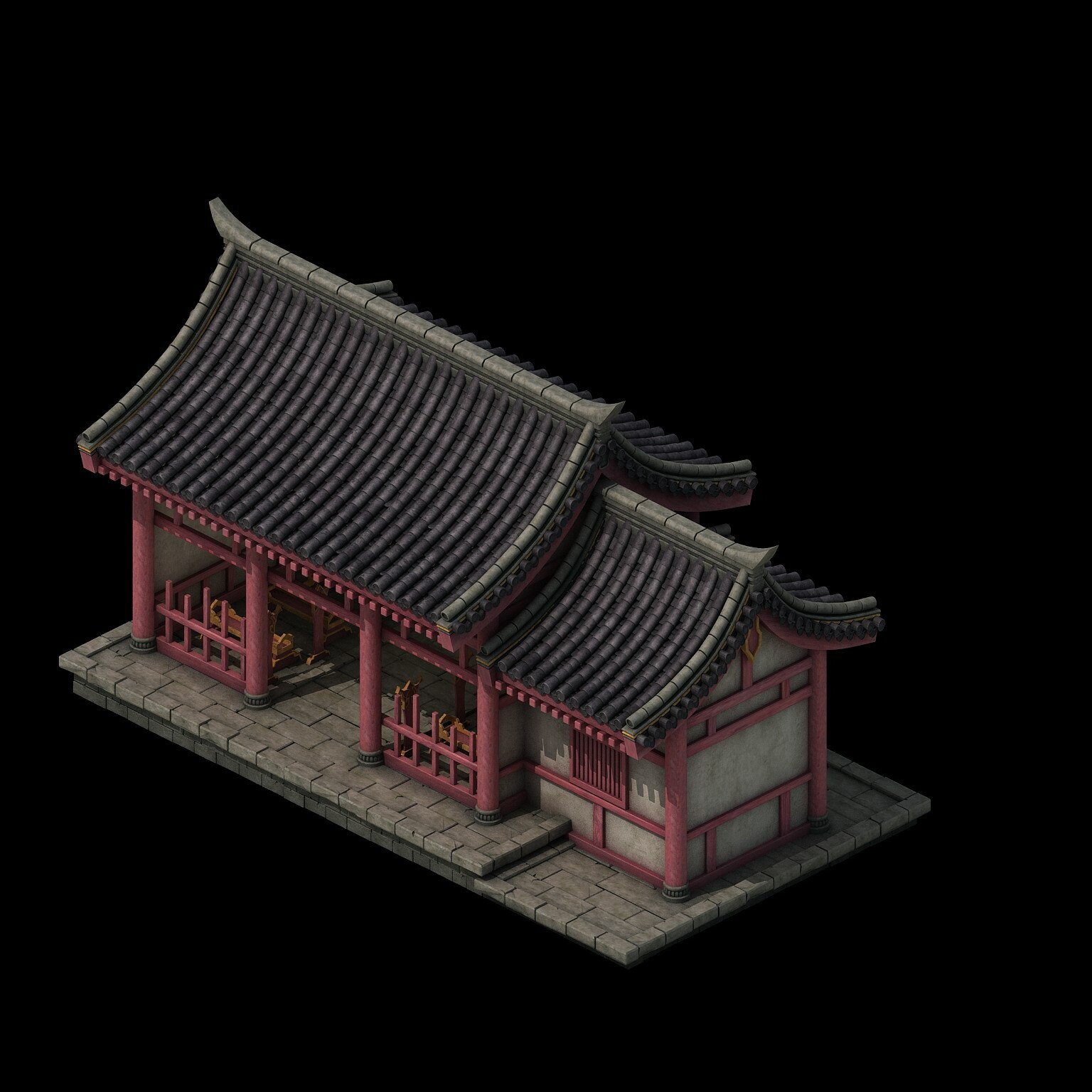 ArtStation - Tang Dynasty Building - with room 02 | Game Assets