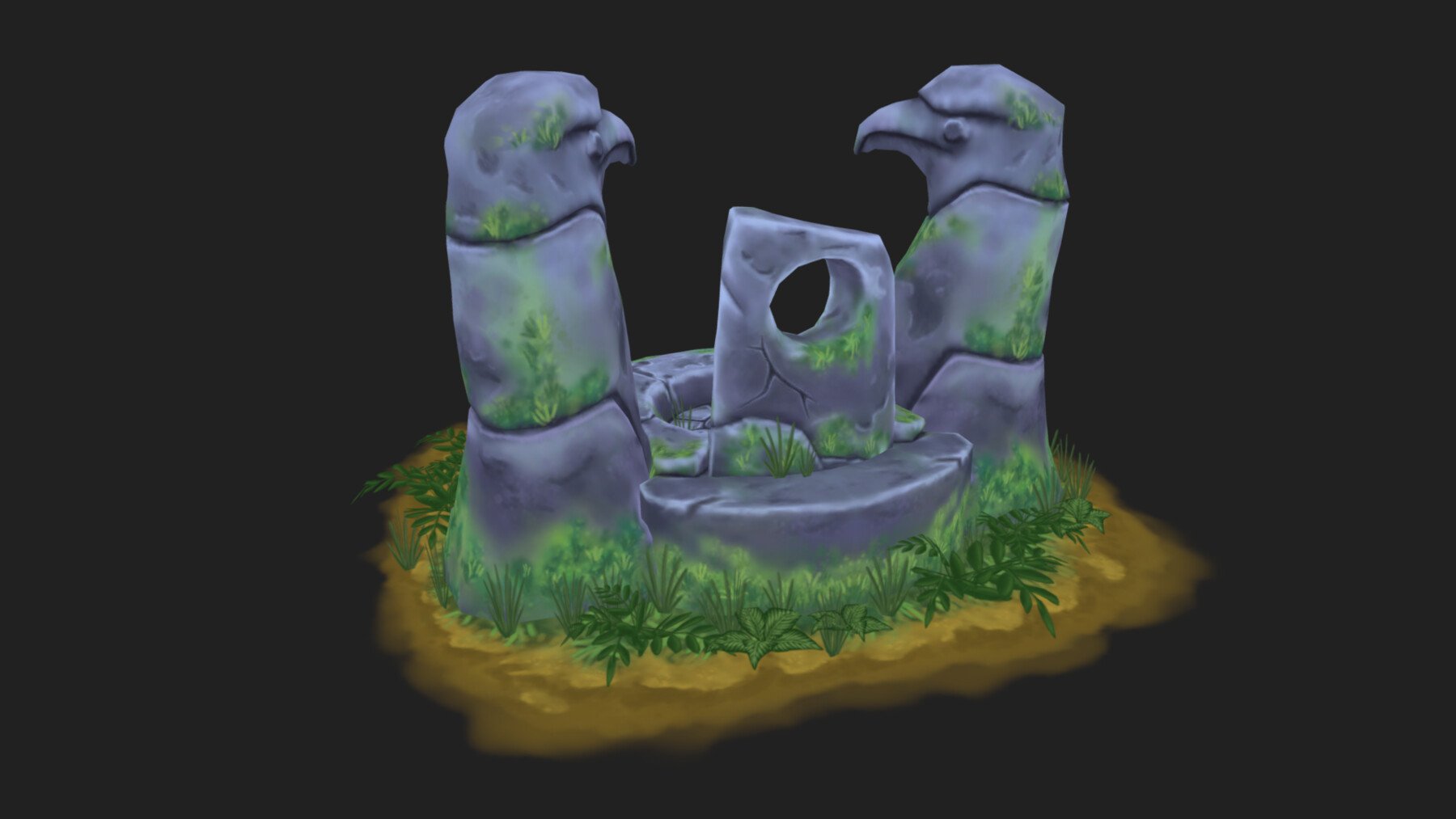 ArtStation - Ancient altar Low-poly 3D model | Game Assets