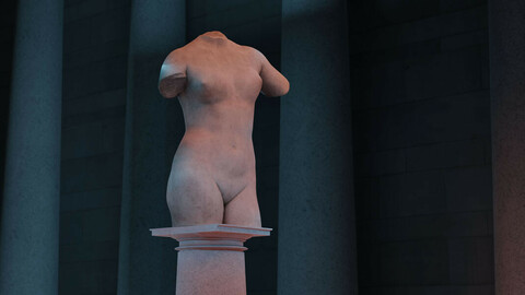 Photorealistic Female Torso Statue