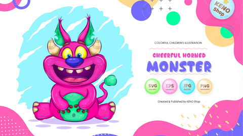 Cheerful horned monster