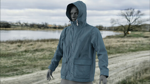 Realistic 3D model of Men's Jacket 1