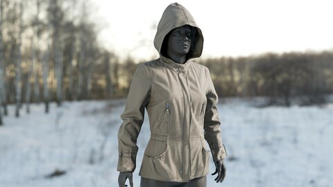 Realistic 3D model of Women's Jacket 4