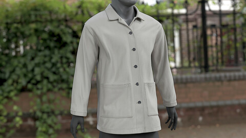 Realistic 3D model of Men's Long Shirt 3