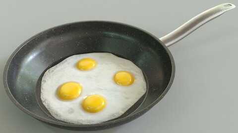 Fried Eggs in Pan