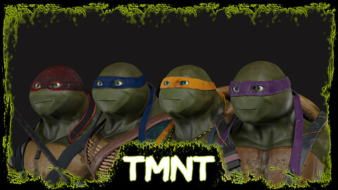 TMNT rigged 3d models  + all source files