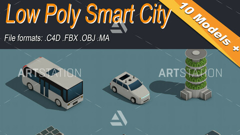 Low Poly Smart City Isometric Icon