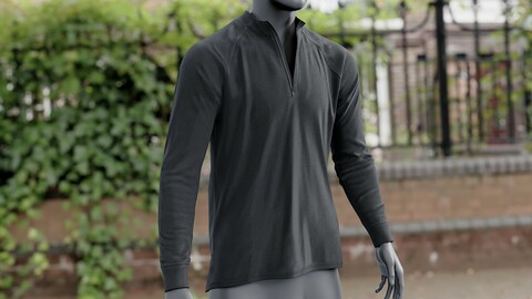 Realistic 3D model of Men's Pullover 2