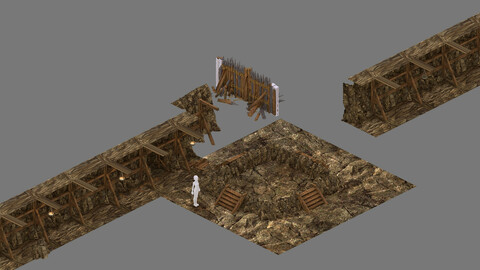 Mine Cave - Stone Wall 02