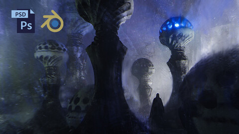 PSD + BLEND Fantasy Environment