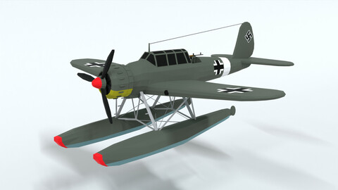 Low Poly Cartoon Arado Ar 196