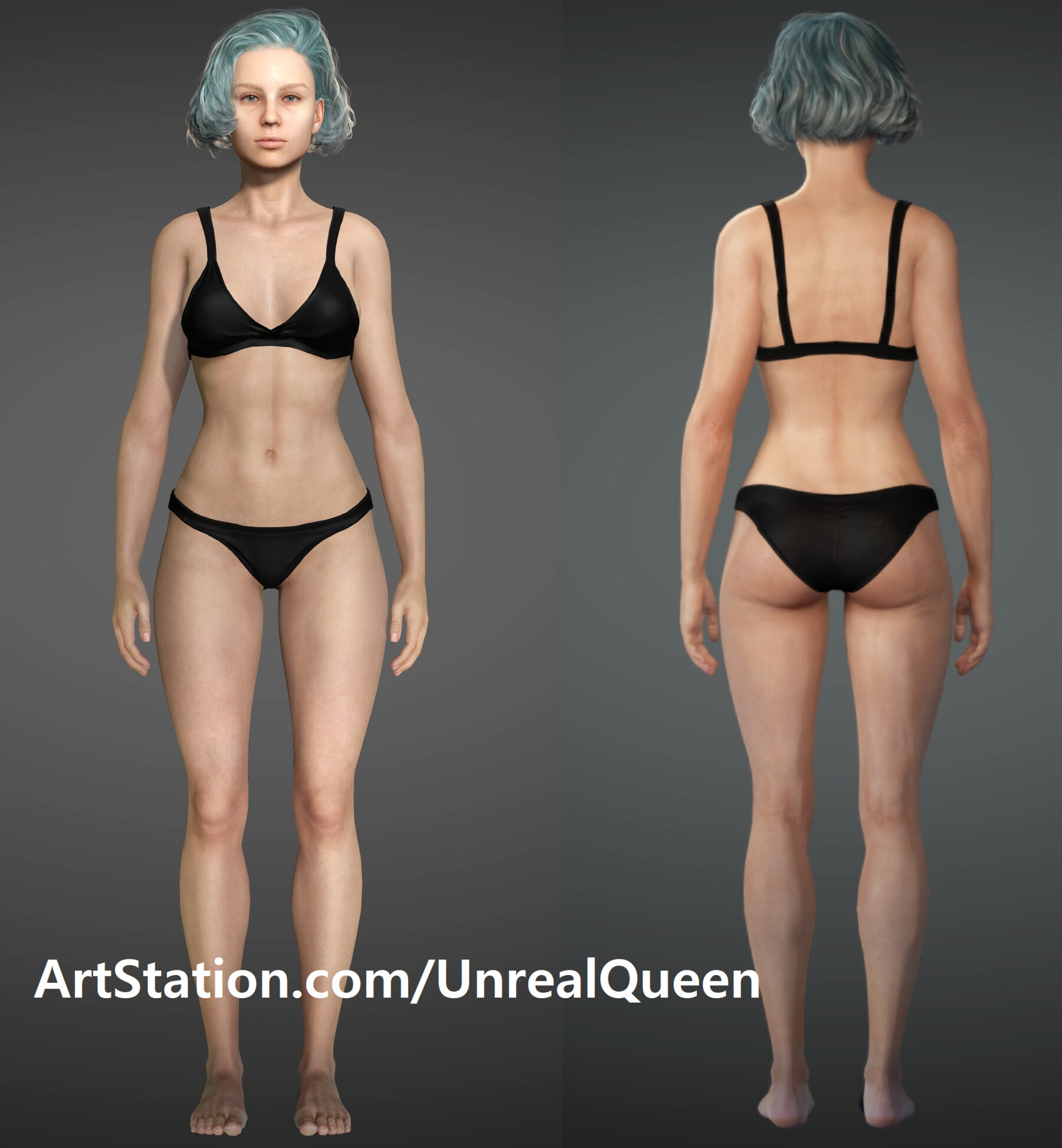 Artstation Realistic Woman Rigged Unreal Engine Game Assets