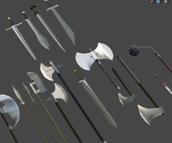 ArtStation - Types of low-poly weapons 3D model | Game Assets