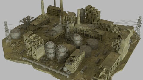 Ruined Factory And Suburbs