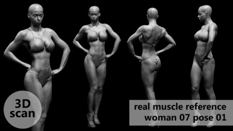 3D scan real muscleanatomy Woman07 pose 01
