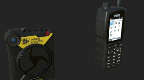 Axon Body 2 and Sepura SC20 Low-poly 3D model