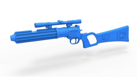 Cosplay 3D printable Boba Fett blaster carbine EE-3 from the movie Star Wars Return of the Jedi 1983
