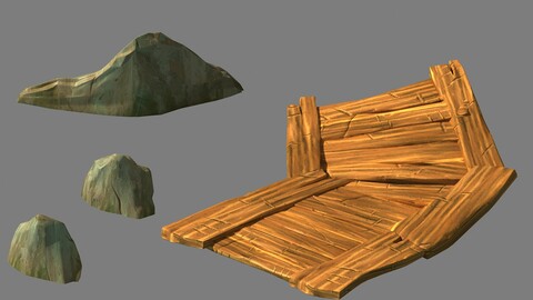 Broken - Wooden Bridge - Stone 06