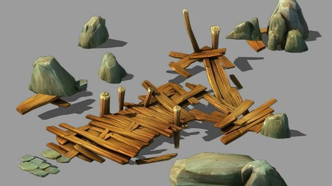 Broken - Wooden Bridge - Stone 08
