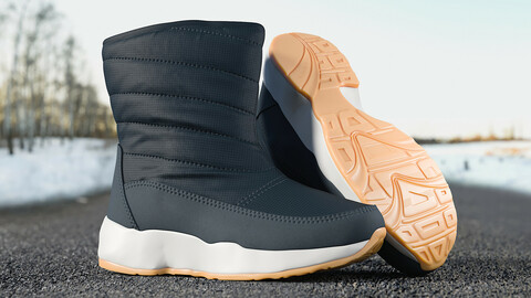 Realistic 3D model of Men's Winter Boots 3