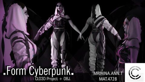 .Form Cyberpunk. Clo3d, Marvelous Designer.