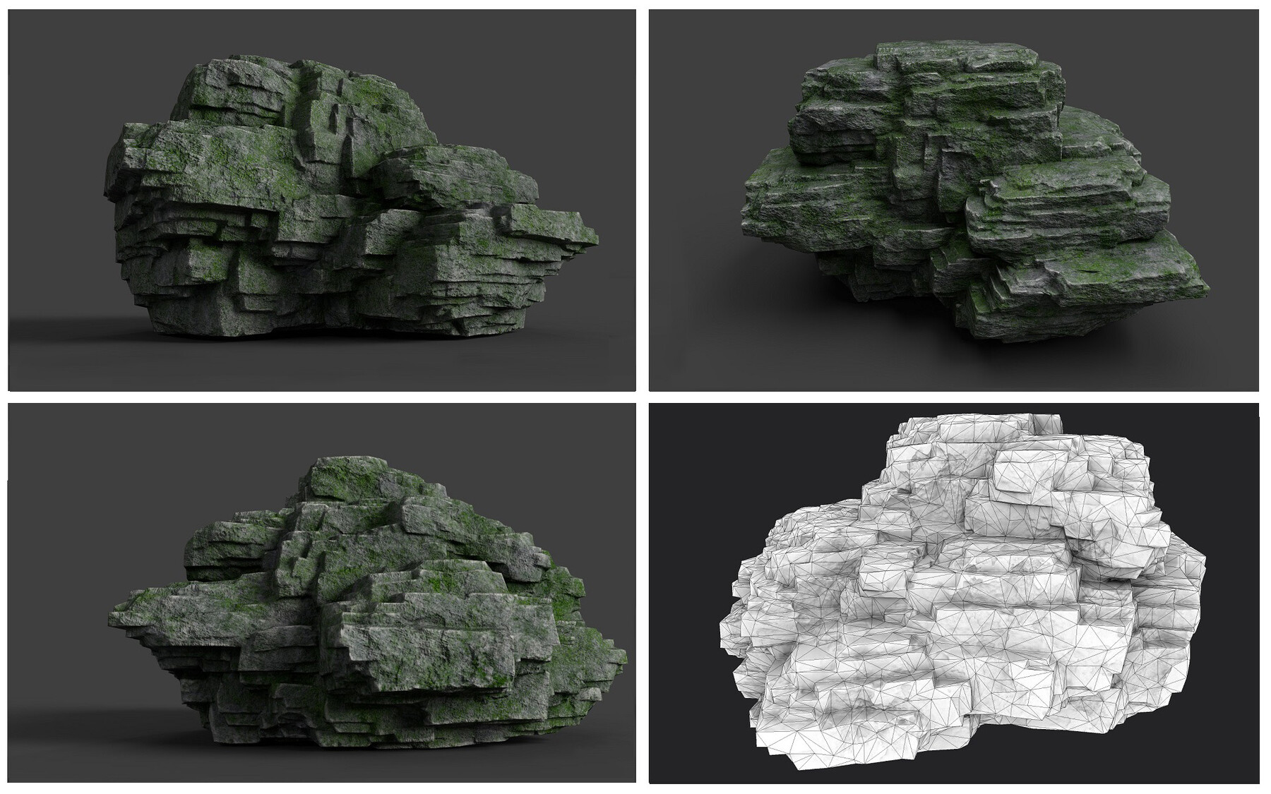 Asset pack download. Rock topology. Rock collection.