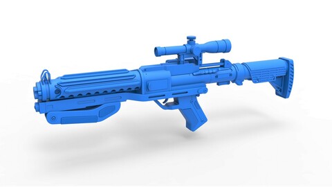 Cosplay 3D printable Stormtrooper Blaster rifle F-11D with stock from Star Wars The Force Awakens 2015